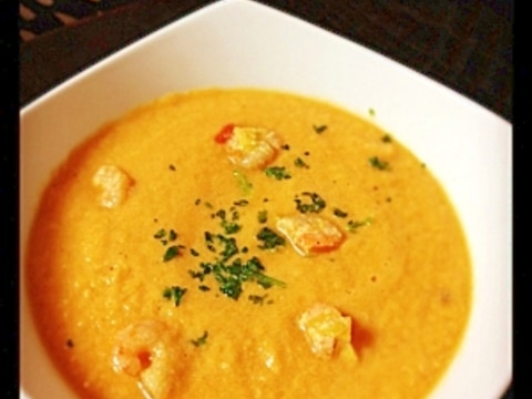 小エビとキャベツのトマト豆乳スープ♡